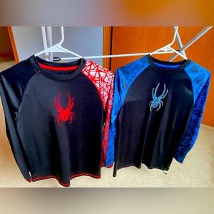 Boys Spyder long sleeve dry fit shirt set of 2 size large